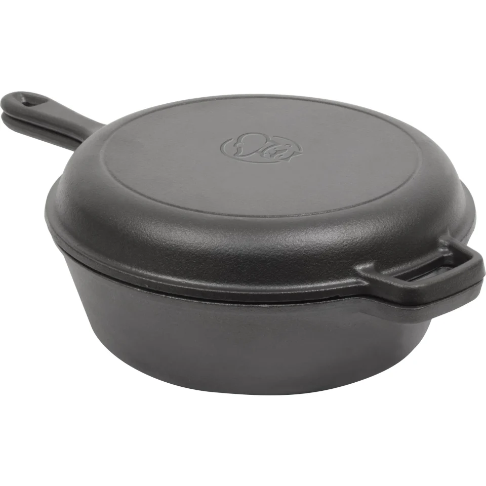 Storage Long-Lasting Commercial Chef 3-Quart Cast Iron Dutch Oven, Black
