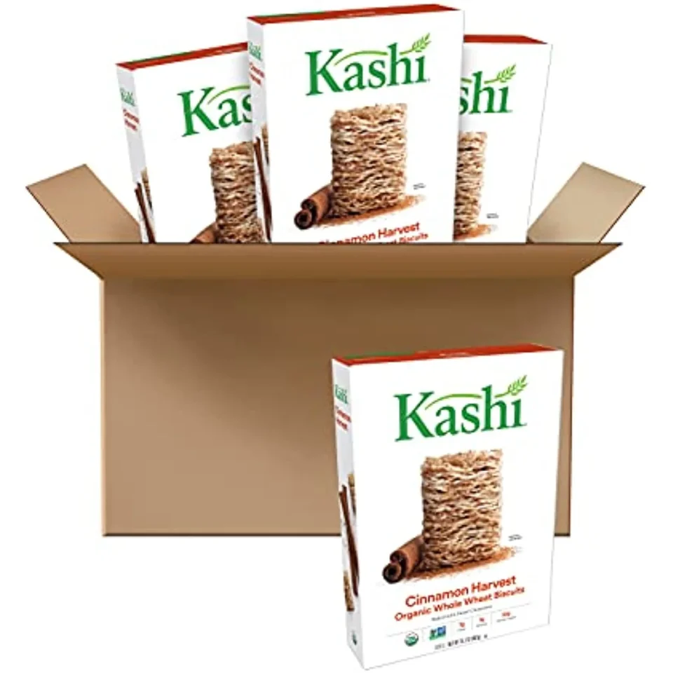 Value Kashi Organic Cinnamon Harvest Breakfast Cereal, Vegan, Box, 1.01 Lb, 65.2 Oz, Pack Of 4