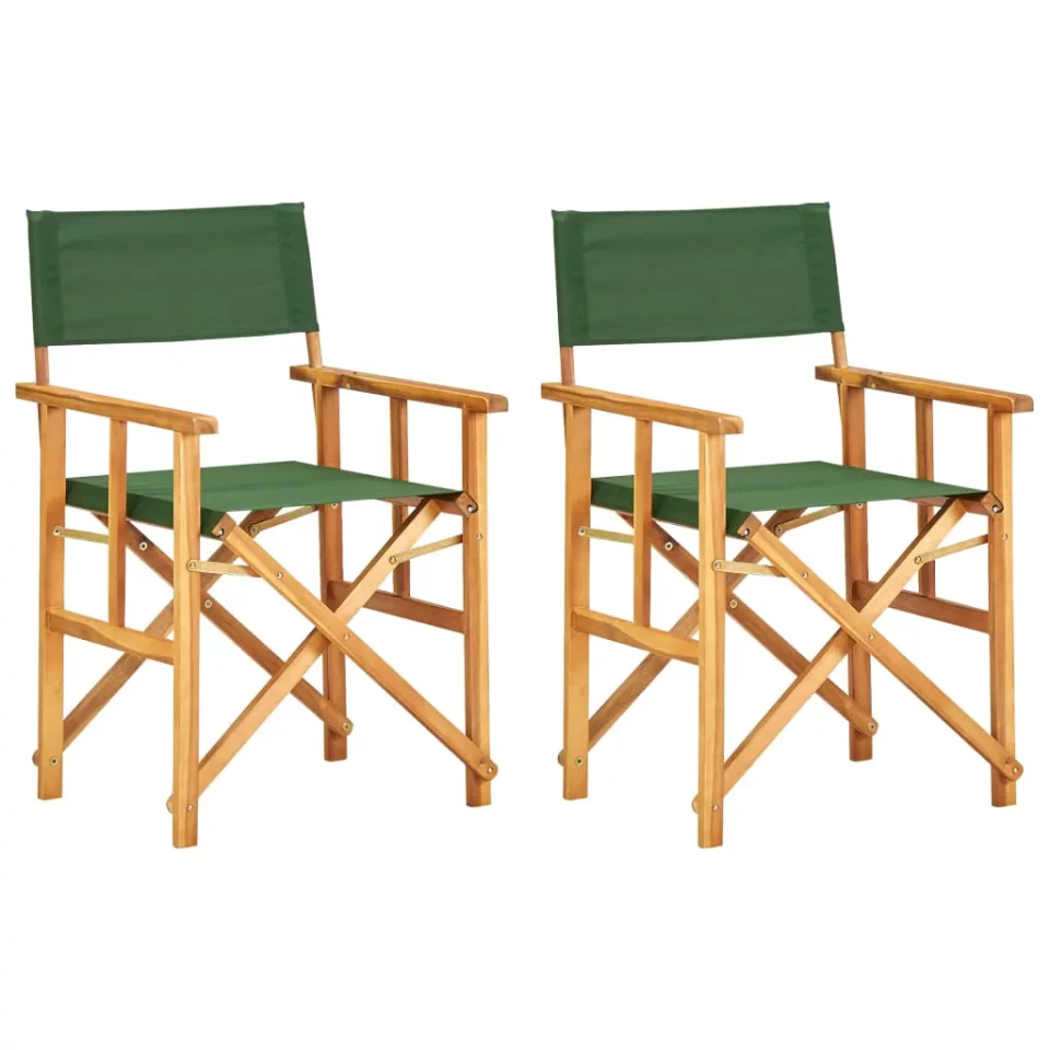 Bamboo Dining ametoys Director's Chairs 2 pcs Solid Acacia Wood Green