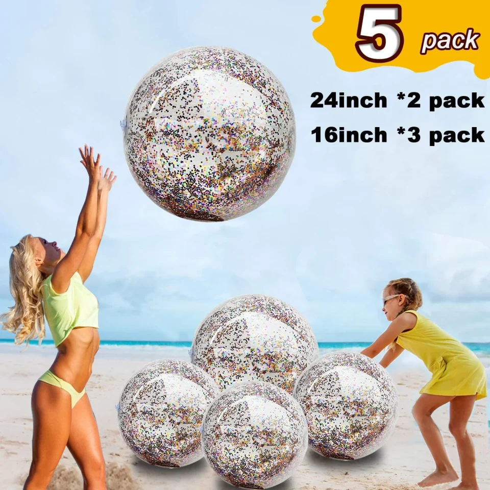 Eco-Friendly Cleaning Children Bling Transparent Swimming Ball Toys Round Inflatable Sequins Inside PVC Beach Ball Swimming Pool Floating Toy;Transparent Swimming Ball Toys Inflatable Sequins Inside PVC Beach Ball
