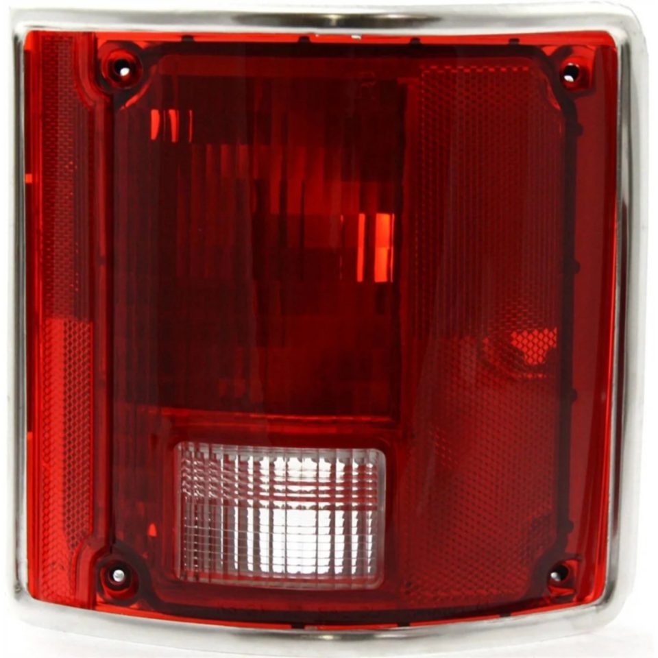 Safe Value Halogen Tail Light For 80-86 Chevy K5 Blazer Silverado RH w/ chrome trim