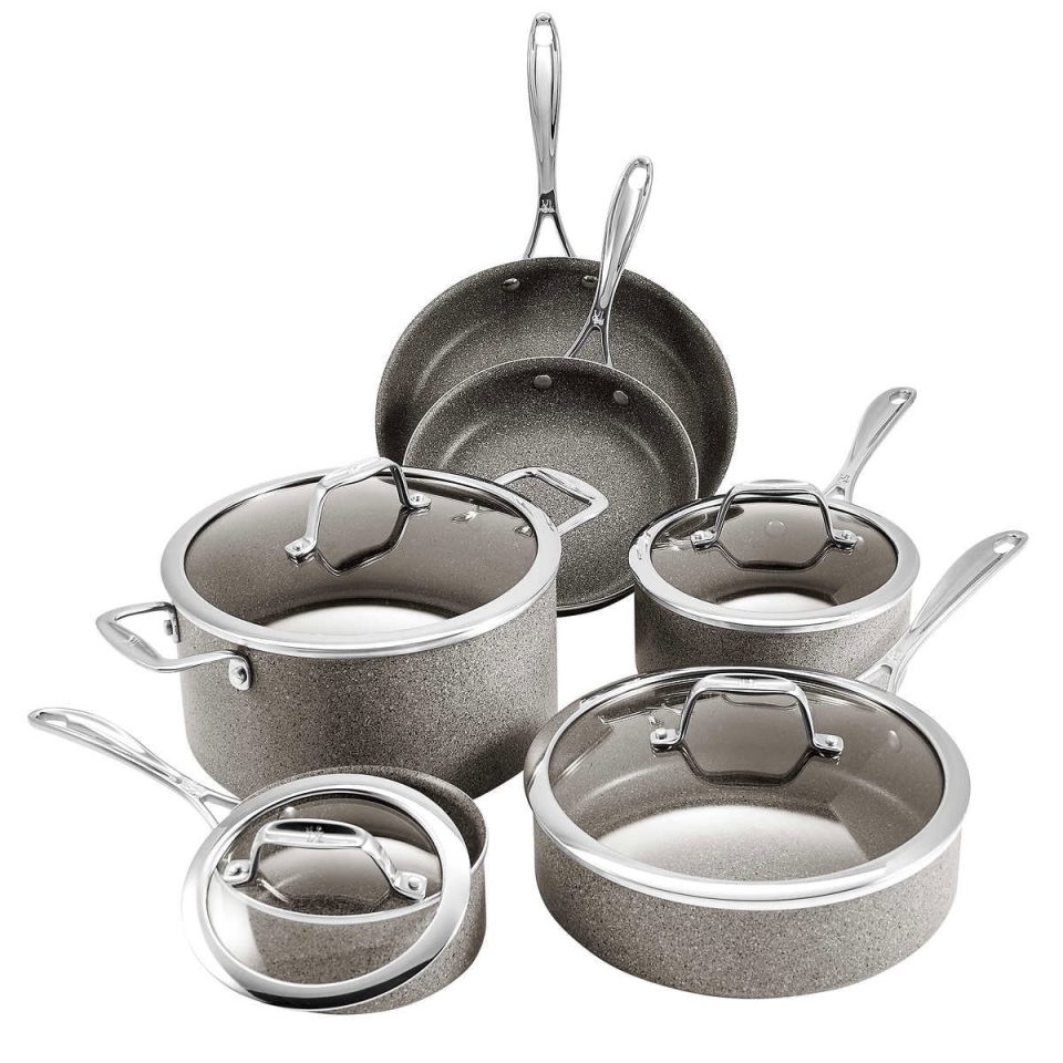 Essential Thickened J.A. Henckels International 10-piece Capri Granitium Nonstick Cookware Set