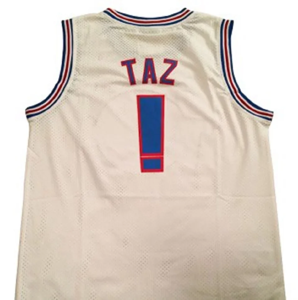 Portable Gift-Ready Taz Tune Squad White Jersey Tasmanian Devil Space Jam Basketball ! Brand