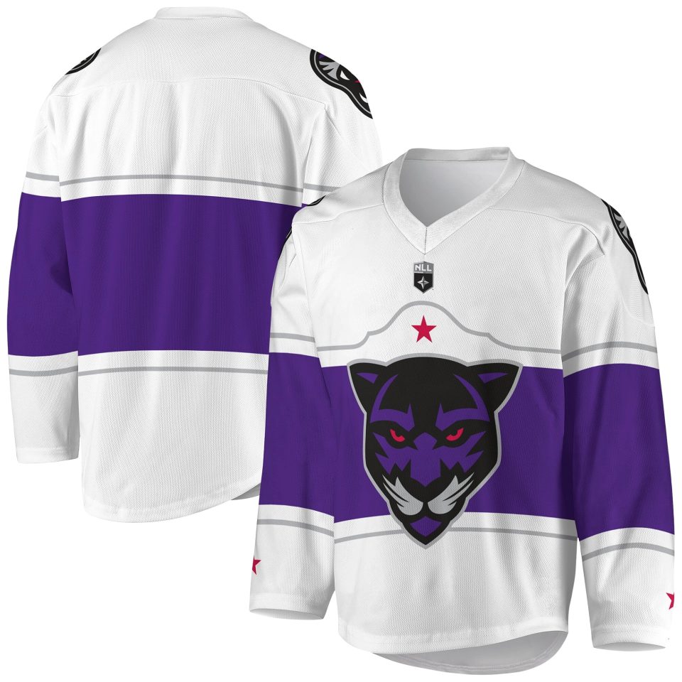 Clear Men's White/Purple Panther City Lacrosse Club Replica Jersey