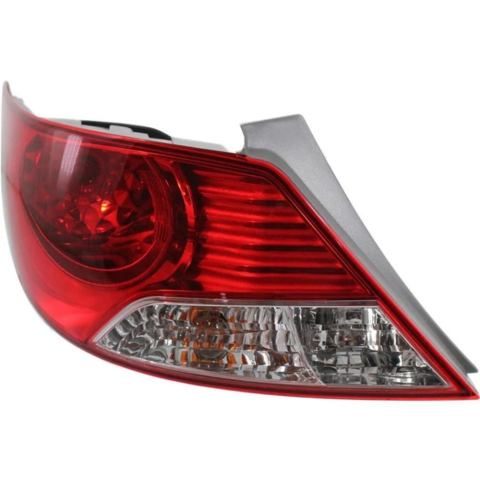 Non-Toxic Dining Halogen Tail Light For 2012-14 Hyundai Accent Sedan Left Clear/Red w/ Bulbs CAPA