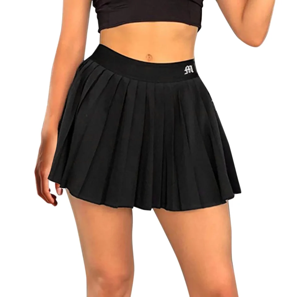 Cast Iron Women's Pleated Tennis Skirts High Waisted Golf Skort Mini Skirts with Shorts Workout Running Apparel Sizes S-XL