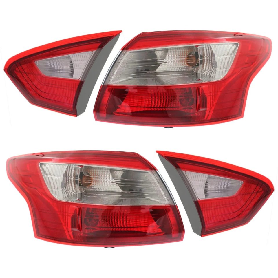 Best-Selling Tail Light For 2012-2014 Ford Focus Driver and Passenger Side Inner and Outer