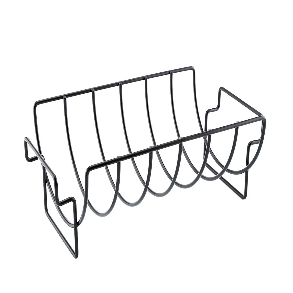 Glass Bbq Rib Rack For Gas Or Charcoal Grill Sturdy And Non Stick Can Be Used For Gas Grills Grilled Chicken Rack Holds Up To 5 Small Ribs Grilled Meats And Bbq Gifts