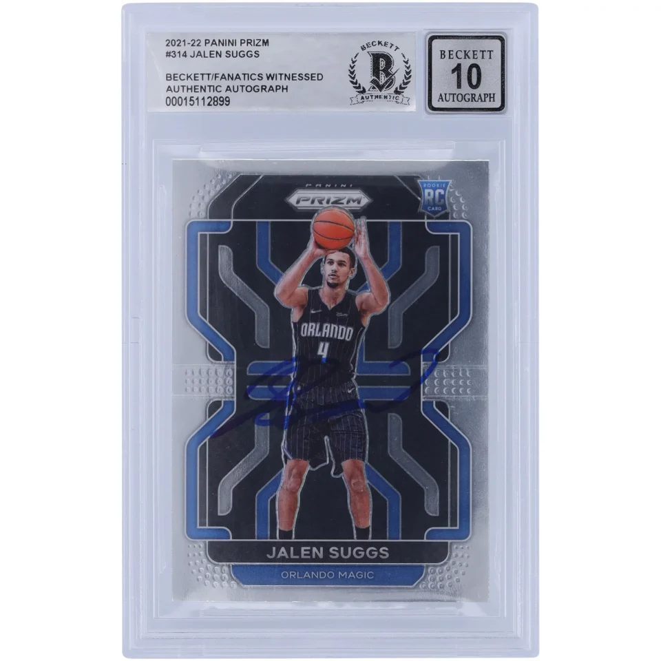 Healthy Upgraded Jalen Suggs Orlando Magic Autographed 2021-22 Panini Prizm #314 Beckett Fanatics Witnessed Authenticated 10 Rookie Card - Fanatics Authentic Certified