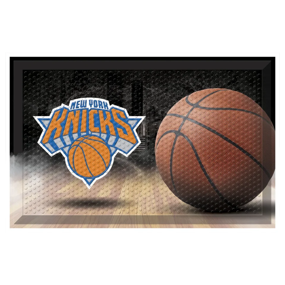 Space-Saving NBA - New York Knicks Scraper Mat 19x30 - Ball