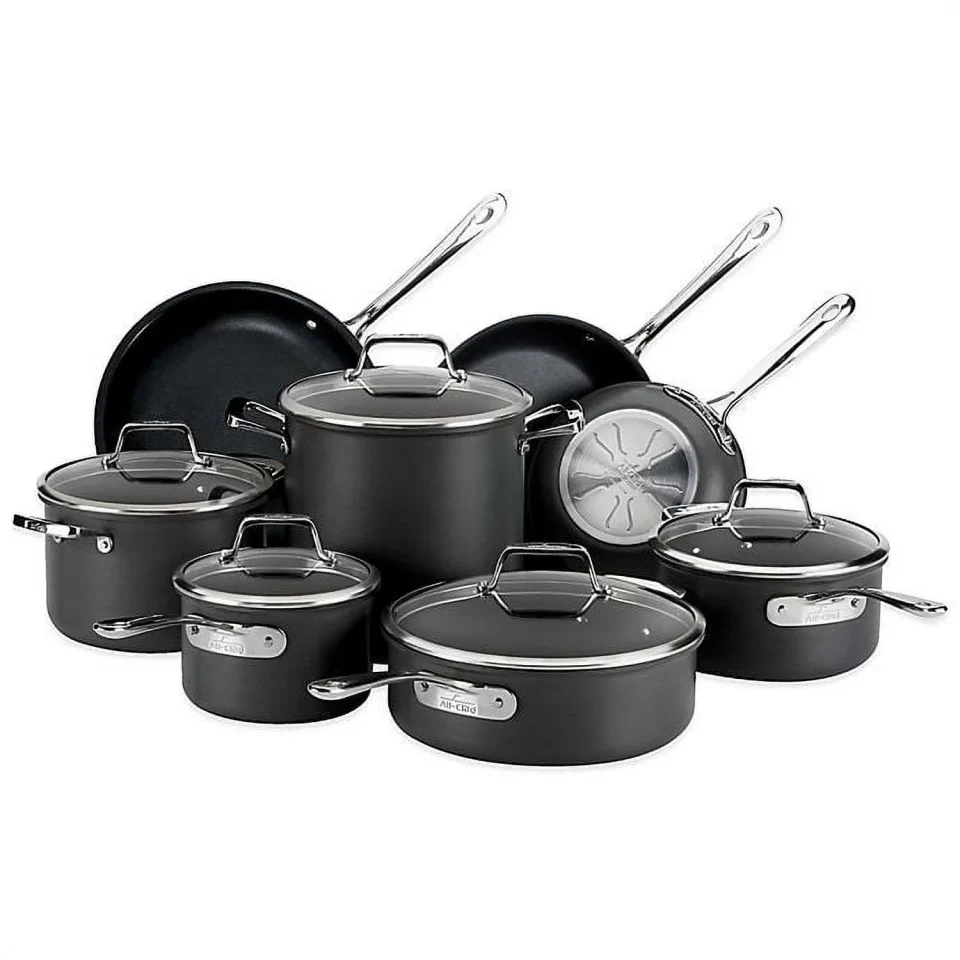 Home Portable All-Clad B1 Nonstick Hard Anodized 13-Piece Cookware Set