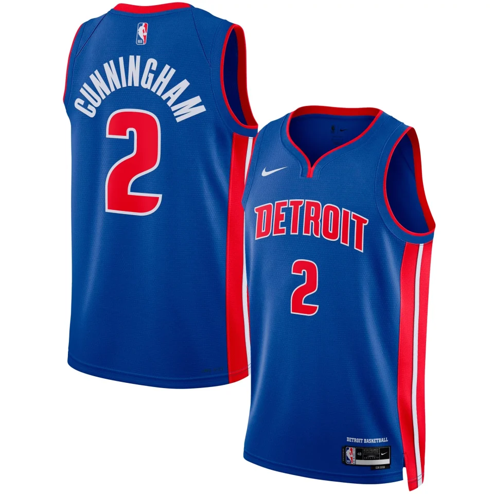 Food-Grade Durable Unisex Nike Cade Cunningham Blue Detroit Pistons Swingman Jersey - Icon Edition