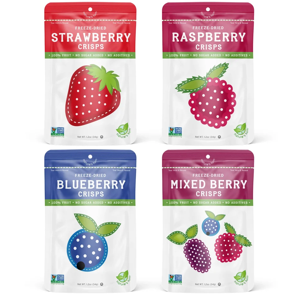 Core Natureﾡﾯs Turn Freeze Dried Very Berry Crisps Variety Pack, 4 Pack, 1.2oz