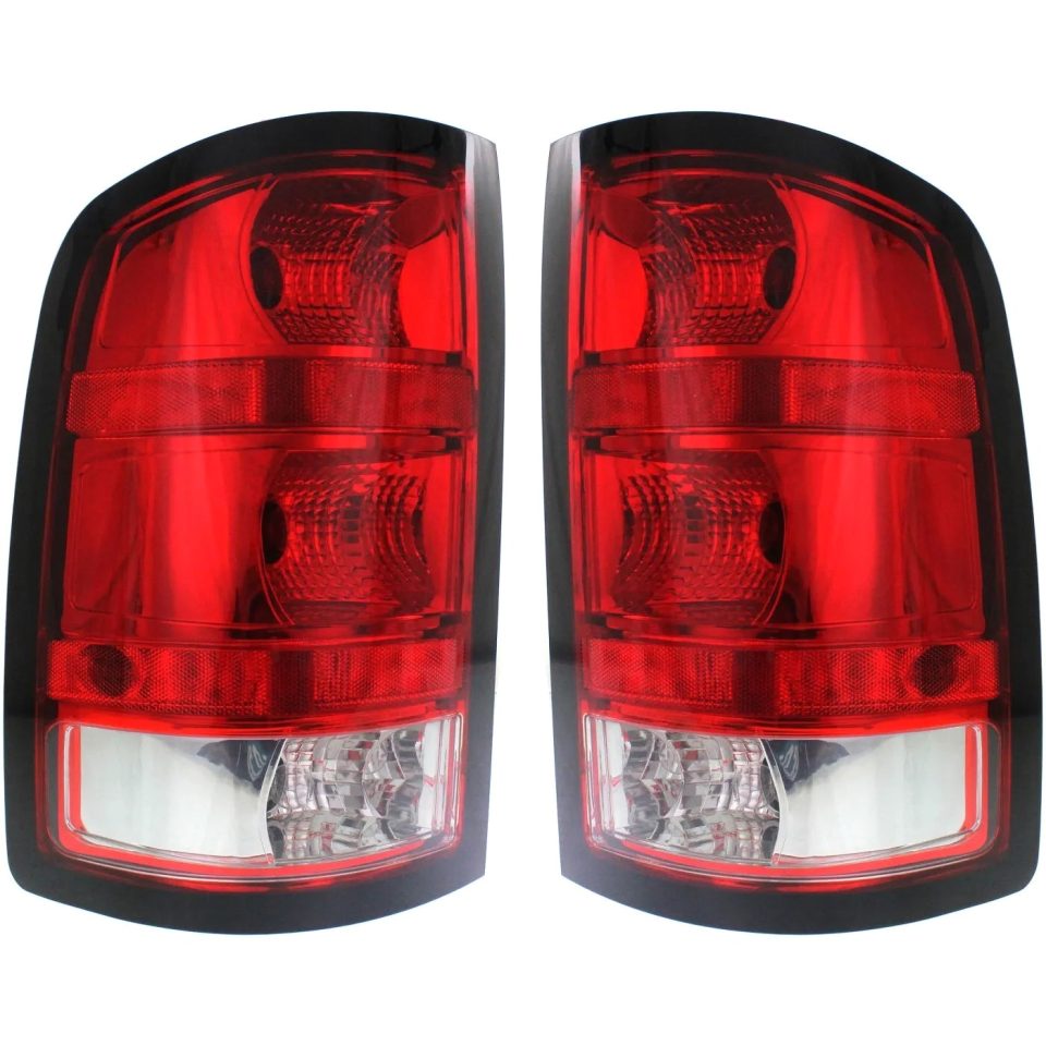 Silicone Top-Rated Halogen Tail Light Set For 2009-13 Chevy Silverado 1500 Hybrid w/Bulbs 2Pcs CAPA