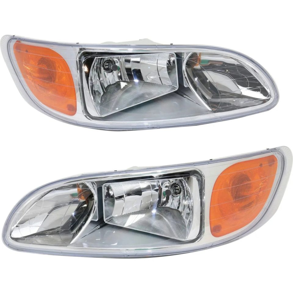 Leak-Proof Easy-Clean Halogen Headlight Lamp Assembly LH RH Kit Pair for Peterbilt Truck Brand New