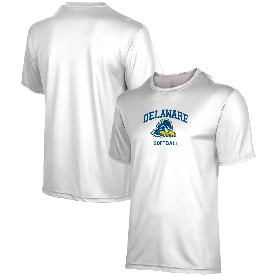 Frosted Clear Youth ProSphere White Delaware Fightin' Blue Hens Softball Logo T-Shirt