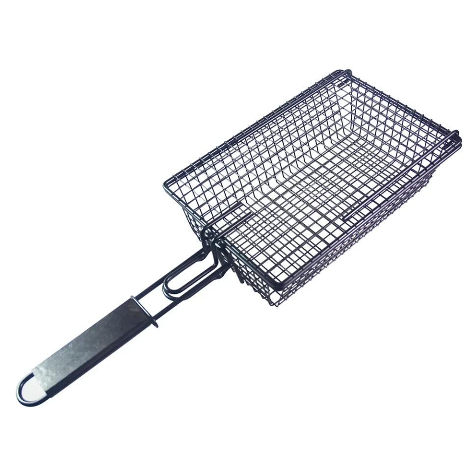 Select Kitchen Nebublu Grill Basket,Fish Steak Meat BBQ Barbecue Tool Nonstick Lid Metal Handle BBQ Barbecue Metal Barbecue Removeable Barbecue Tool Fish Barbecue Removeable Wooden Lid Metal Barbecue Yorten ZDHF