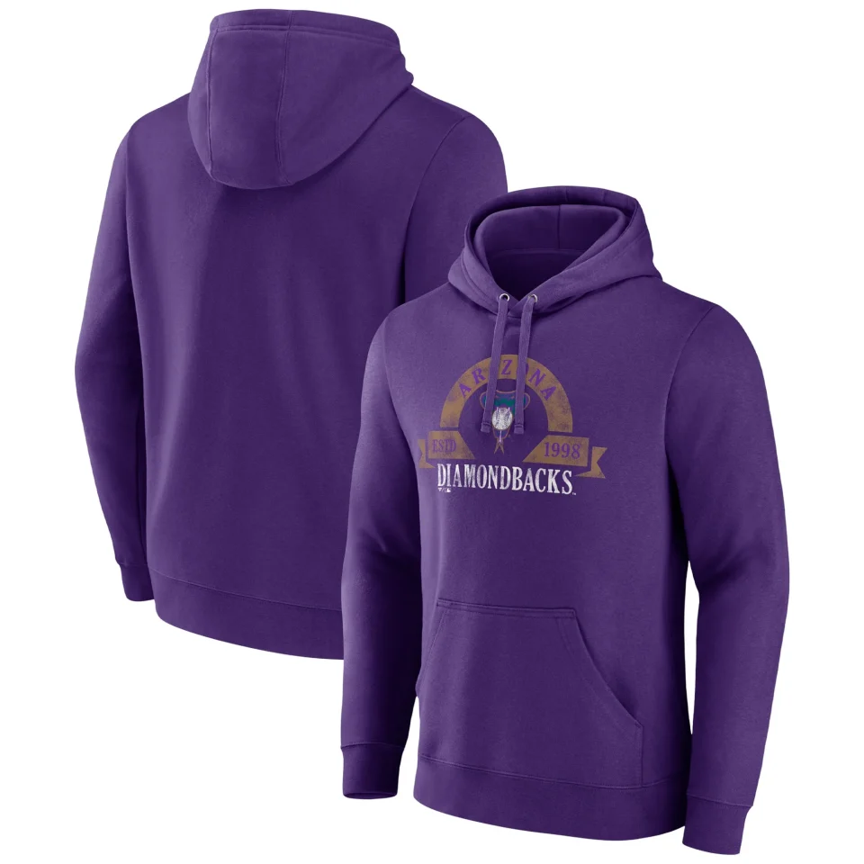 Natural Long-Lasting Men's Majestic Purple Arizona Diamondbacks Utility Pullover Hoodie