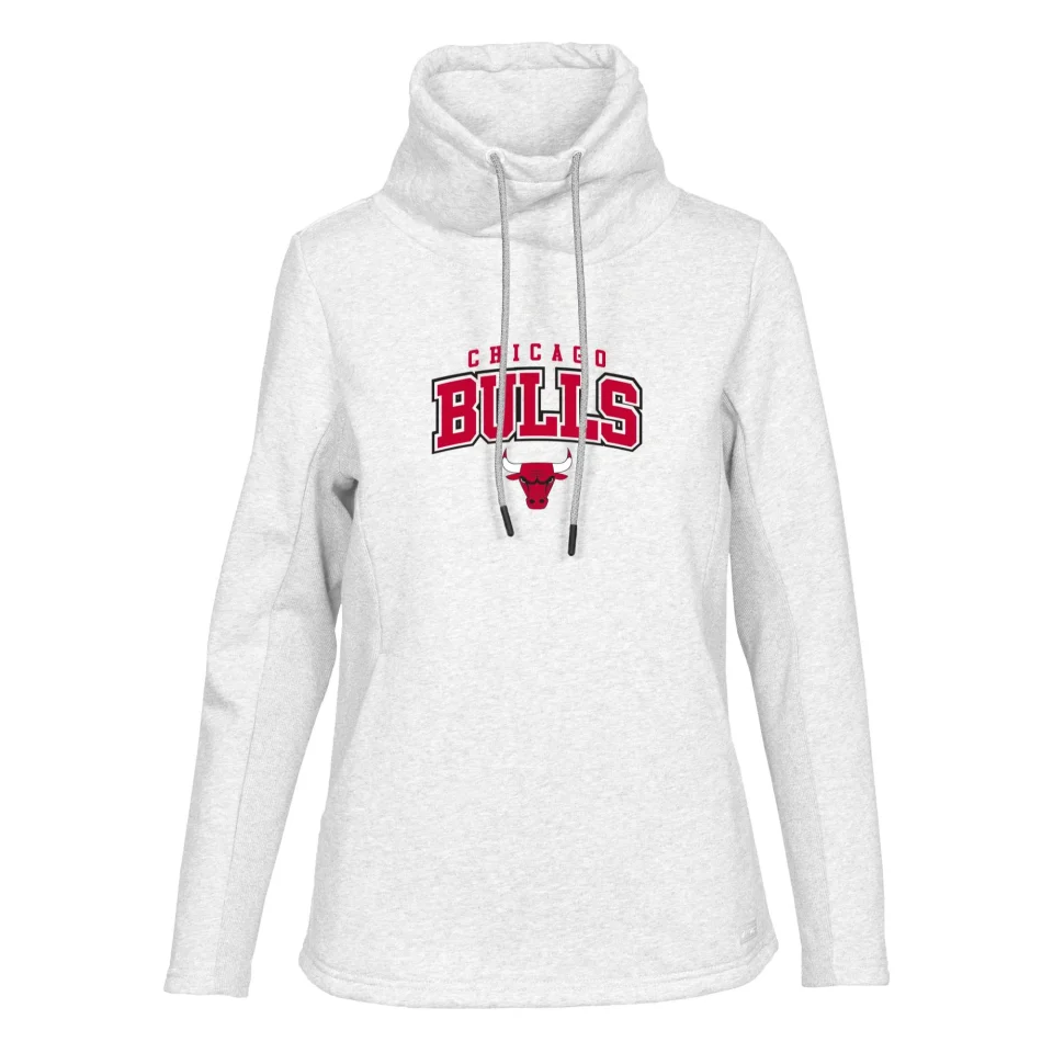 Glossy Outdoor Women's Levelwear White Chicago Bulls Loop Pullover Sweatshirt
