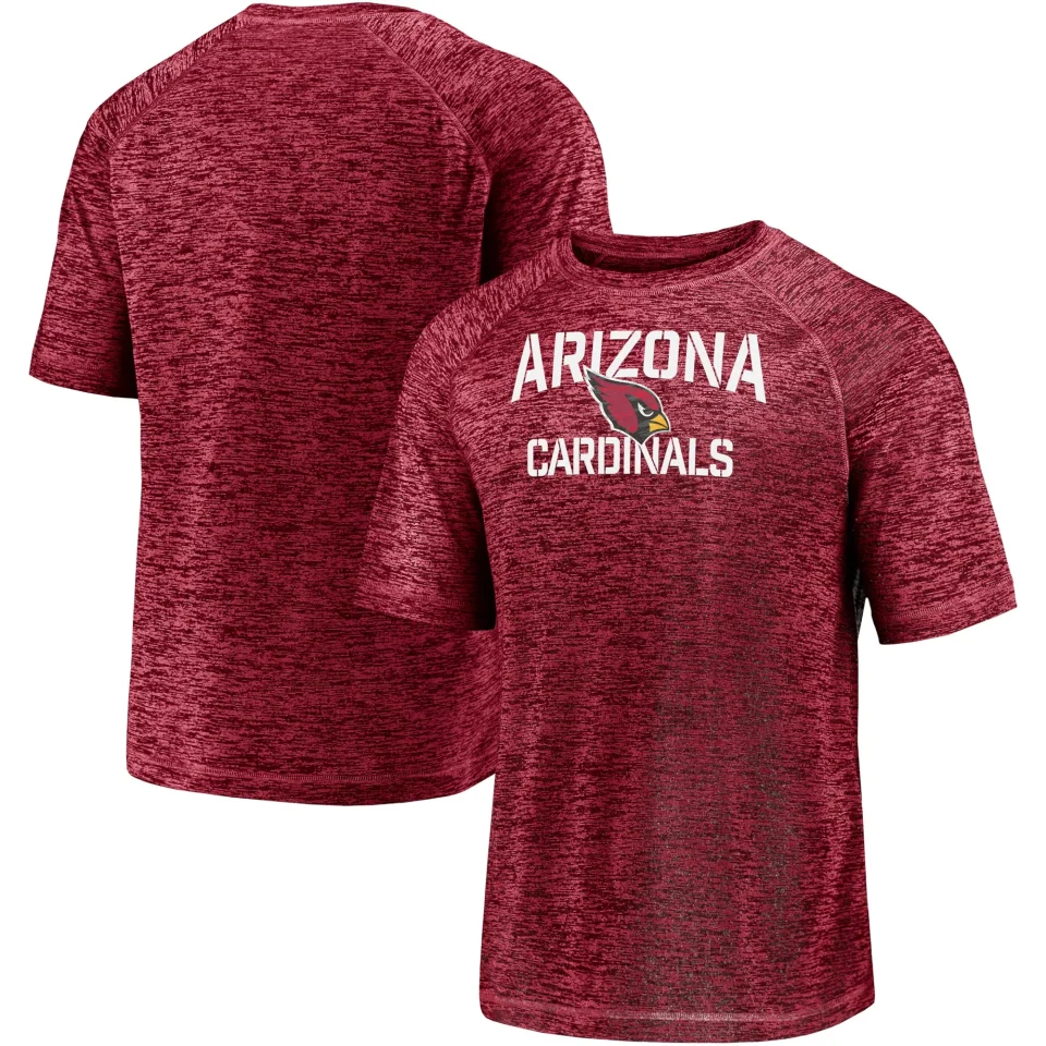Travel Men's Fanatics Branded Cardinal Arizona Cardinals Nimble Feet Striated Space Dye Raglan T-Shirt