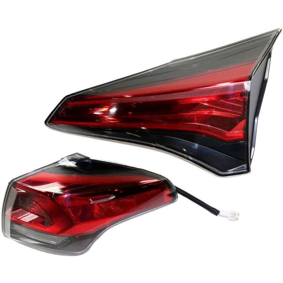 Versatile Tail Light Set For 2016-2018 Toyota RAV4 Right Inner and Outer Clear/Red Halogen