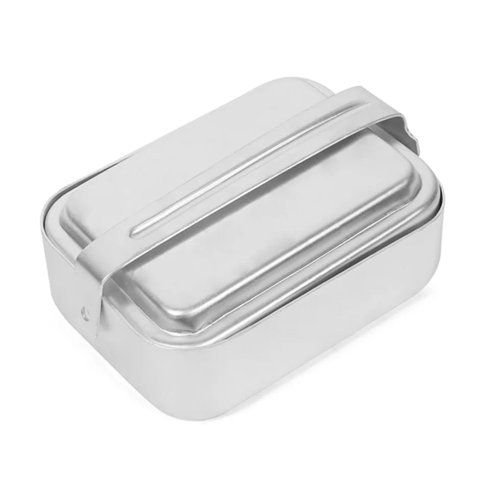 Travel Mess Tin Kit Aluminum Camping Cookware Set Lunch Box Food Container with Lid