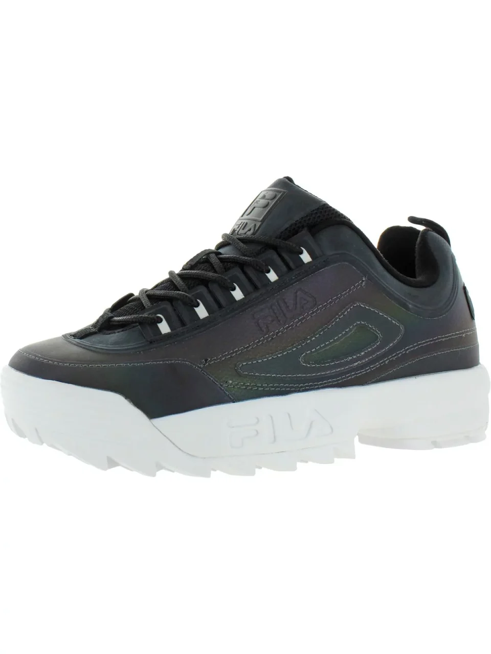 Best-Selling Fila Womens Disruptor II Phase Shift Chunky Sneakers Black 7 Medium (B,M)