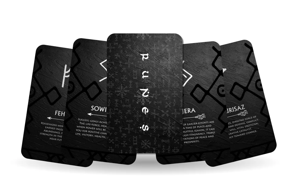 Easy-Clean Ibiza Tarot Runes Oracle Tarot Cards - Nordic Mystical Cards, Pack of 24 Cards