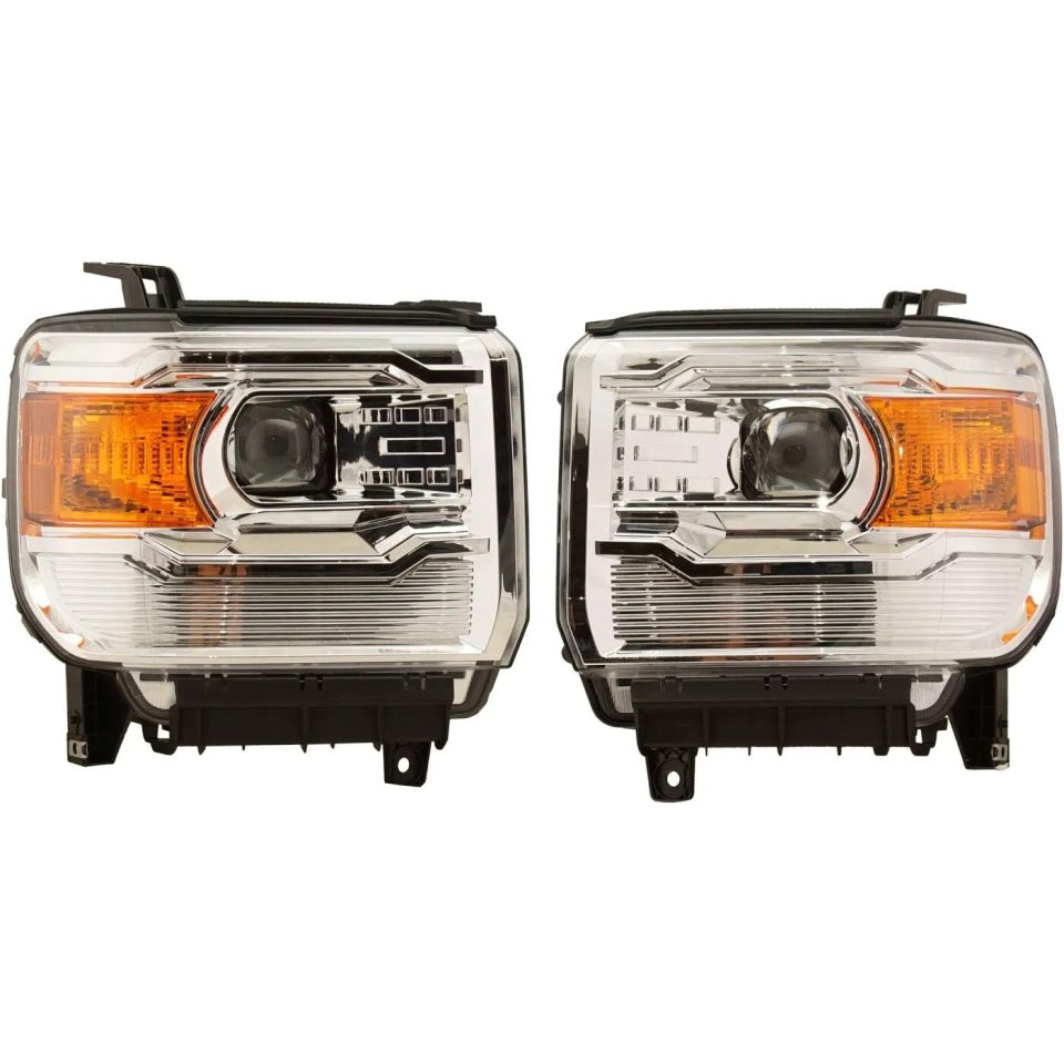 Bamboo Leak-Proof Headlight For 2016-2018 GMC Sierra 1500 LH RH 2019 Sierra 1500 Limited Halogen