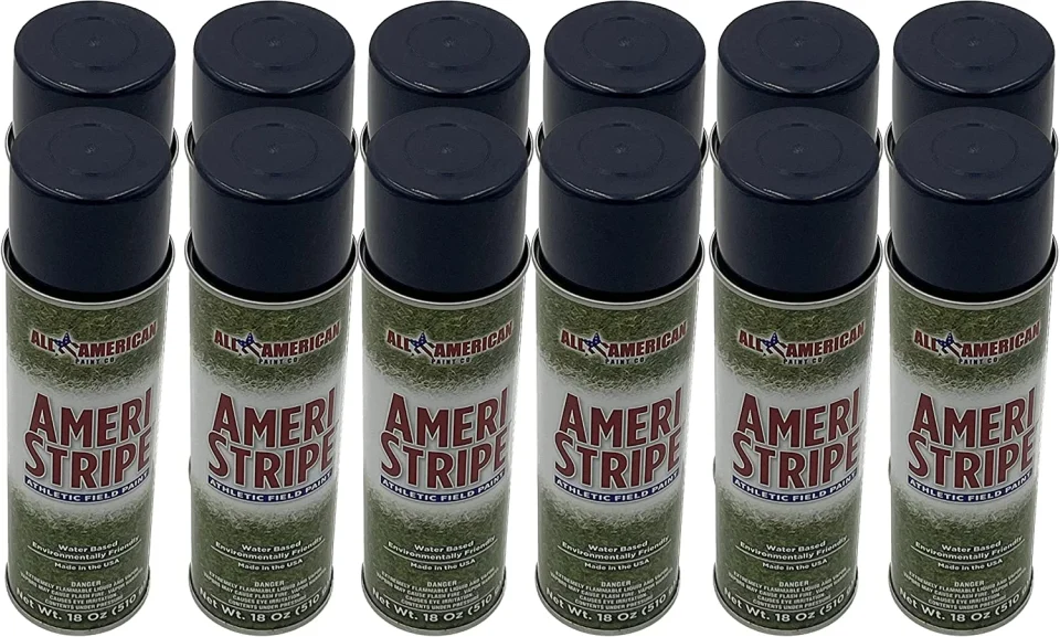 Non-Toxic Ameri-Stripe Navy Blue Athletic Field Marking Paint - 1 Case (12 Cans) 18 oz. of Paint per Can