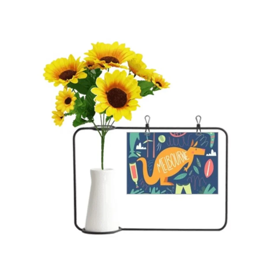 Home Travel Melbourne Australia Kangaroo Tennis Surfing Artificial Sunflower Vases Bottle Blessing Card